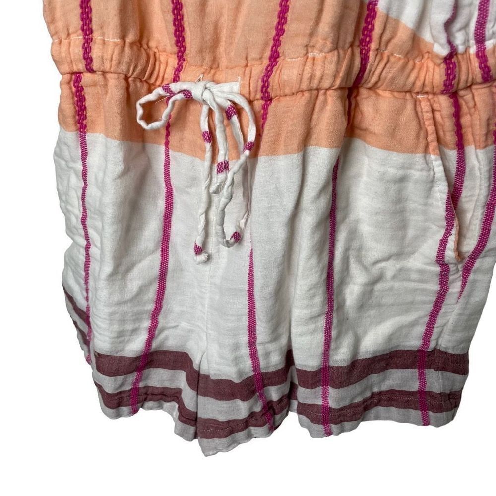 Lou‎ & Grey Ann Taylor Loft Ivory Orange Striped Print Romper - Picture 5 of 9